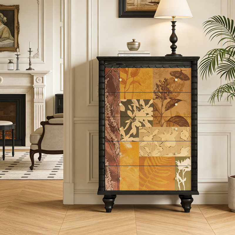 Commode d'entrée Mid-Century en bois massif, Noir