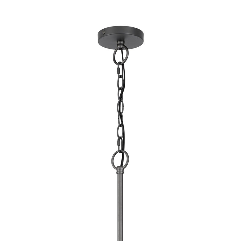 Lustre candélabre 4 lumières, base en bois, bronze et métal gris 24 pouces, H 29 po x l 24 po x P 24 po, Bronze foncé / brun