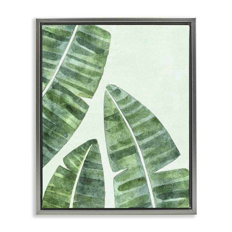 Cadre flottant Banana Leaf, Cadre flottant gris lustré, H 31 po x l 25 po