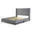 Madison Upholstered Platform Bed with Button-Tufted Headboard, Grey (Queen)