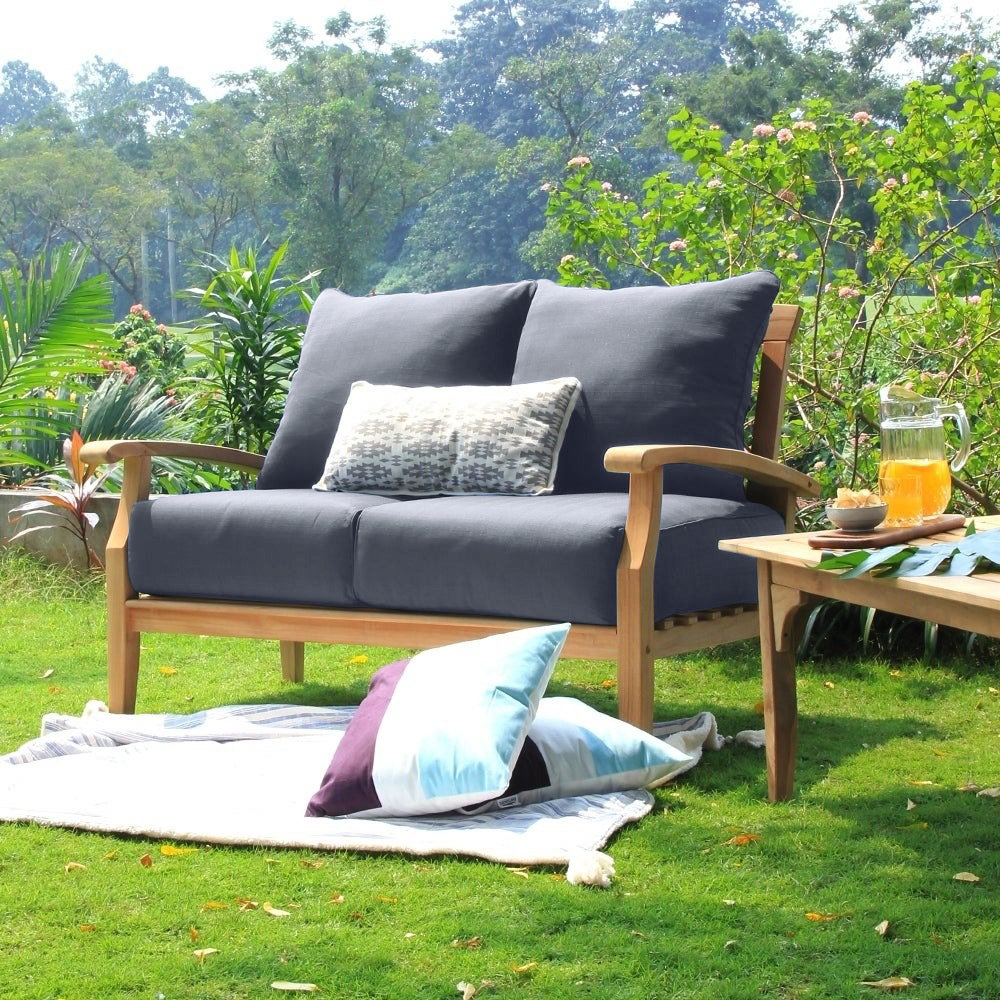 Summerton 6-Person Teak Patio Seating Group, Gray Performance Olefin