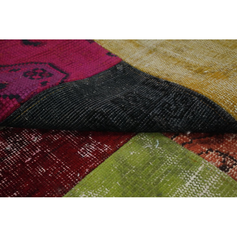 Multicolor Patchwork Distressed Area Rug 8x10