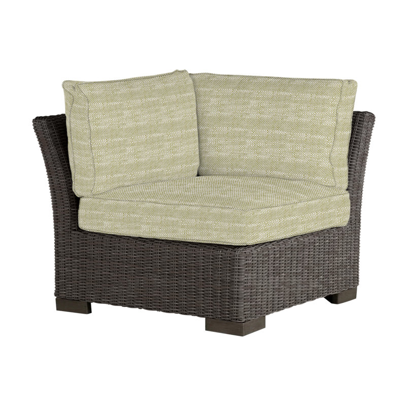 Club Woven Patio Lounge Chair with Cushions, Welt, Black Walnut, Intermix Indigo