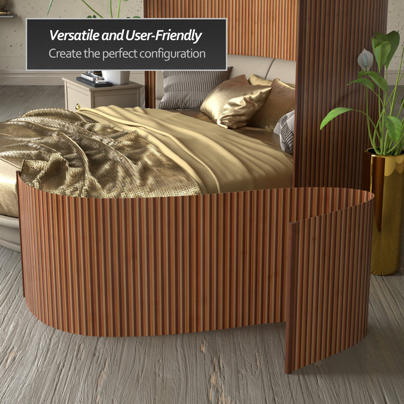 Siena Rolling Bamboo Room Divider, Triple Espresso, 2 ft. Short