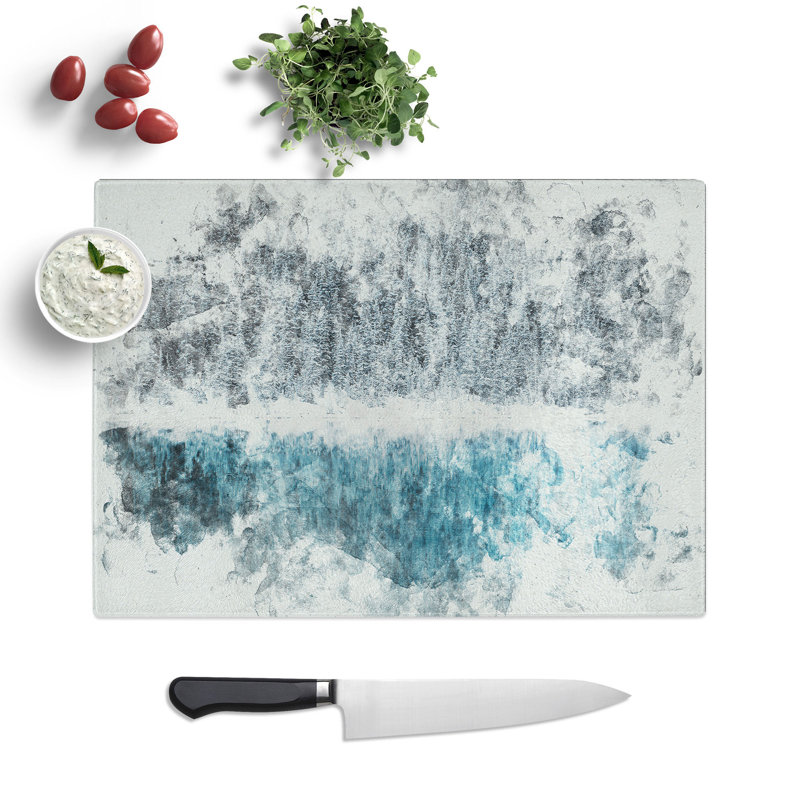 Tempered Glass Forest Reflecting in Lake Louise Chopping Board, 20 cm x 28.5 cm