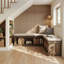 Banc de coin en L pour chaussures avec coussin