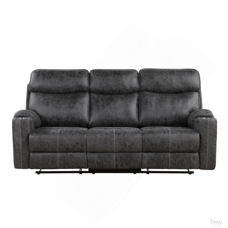 Canapé inclinable manuel en microfibre Hirah