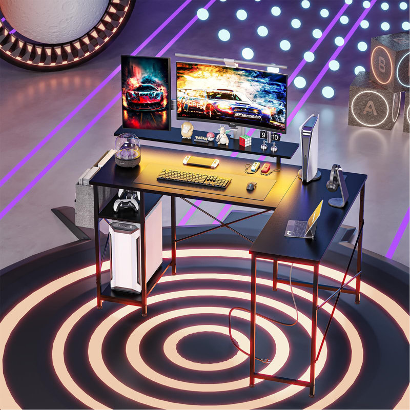 Kyleon L-Shaped Computer Desk with Power Outlet