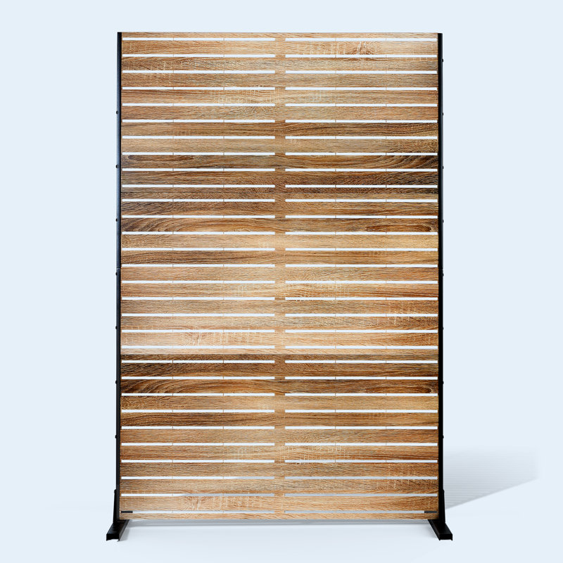 Écran d'intimité 72 po, panneaux d'intimité décoratifs autoportants pour balcon, cour et jardin, Chêne