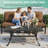 Cast Aluminum Outdoor Coffee Table, 41.98 X 23.98 Inch Rectangular Patio Conversation Table With Lattice Top, Rust-Resistant All-Weather Center Table For Deck, Backyard, Porch, Antique Bronze-1119963689