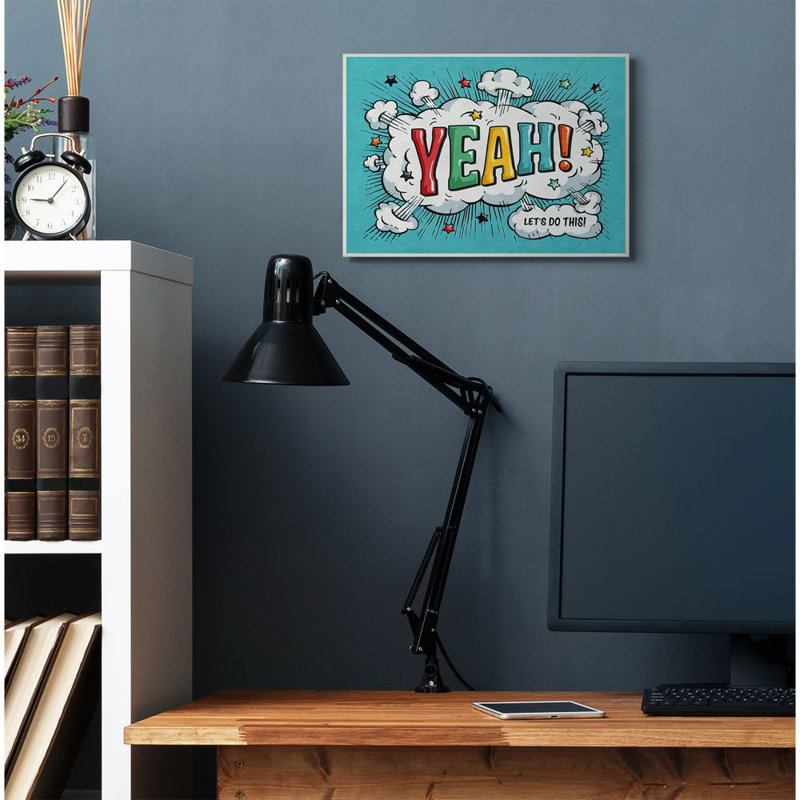Oui! impression sur toile, "à motif bd rétro" par este kay, H 13 po x l 19 po x P 0,5 po, Bois