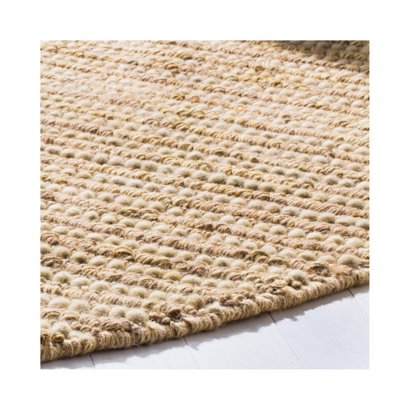 Ferrera Handmade Hand Woven Beige / Multi Area Rug, Round 6'