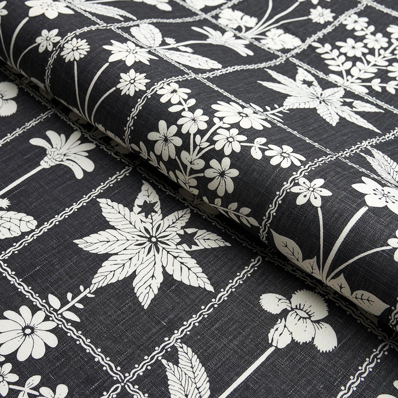 Tissu Georgia Wildflowers, Noir