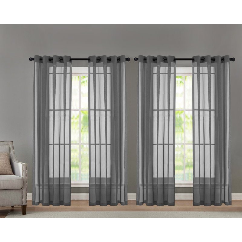 Krenzke Sheer Curtain, Gray