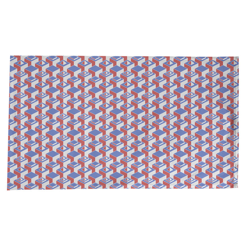 Nappe de gratte-ciels classiques, Bleu/rouge