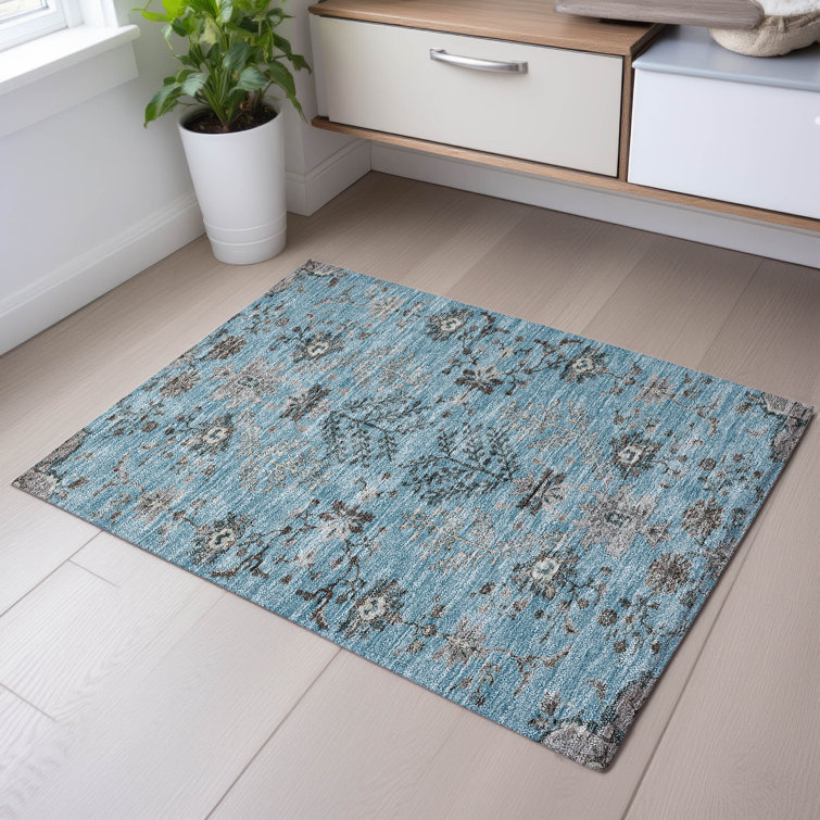 Premium Machine Washable Gurubaksh AMF1156 Floral Rug