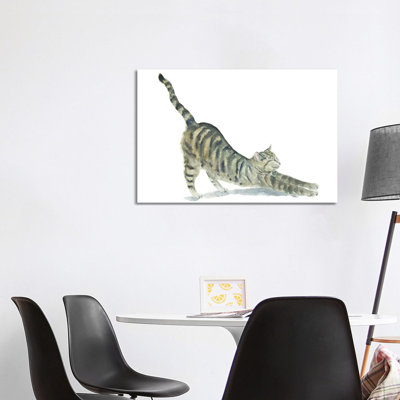 Tabby Yoga Cat 1 Piece Wrapped Canvas Wall Art