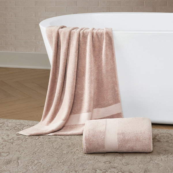 2-Piece Turkish Cotton Bath Sheet Set, Blush