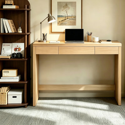 Wood Frame Desk With Drawer