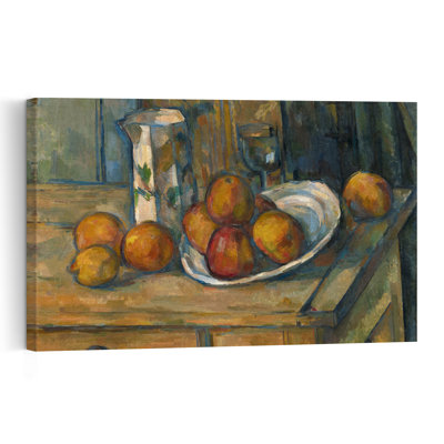 Still Life With Milk Jug And Fruit, C.1900 Abstract Contemporary Wall Art Print by Paul Cezanne - 1 Piece Wrapped Canvas Wall Art