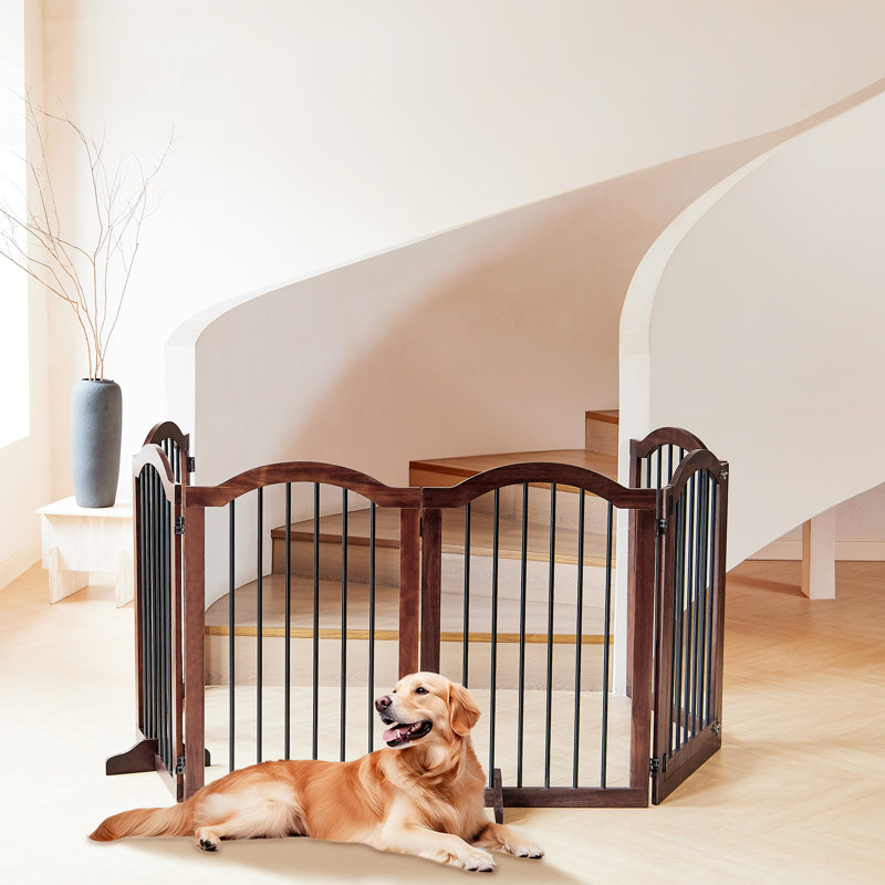 Barrière pour animaux pliante 6 portes H 36 po x l 144 po avec porte pour escaliers, 36"H x 144"W
