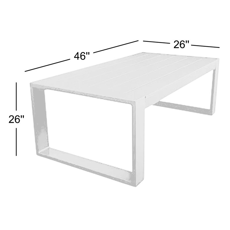 Portal Outdoor Square Coffee Table, Black