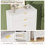 Commode 5 tiroirs pour chambre à coucher, commode cannelée haute de 47 po avec poignée en métal, meuble télé en bois moderne, rangement pour le vestibule, entrée, blanc-123764792