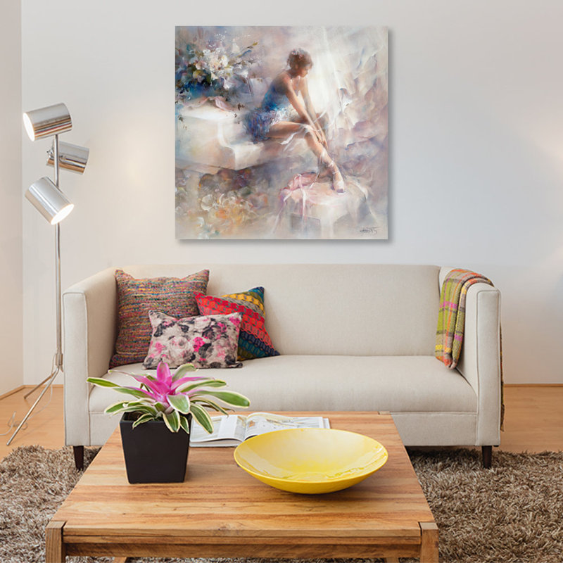 «Melody», reproduction sur toile, H 12 po x l 12 po x P 0,75 po, Papier d'art encadré noir, Pas de tapis