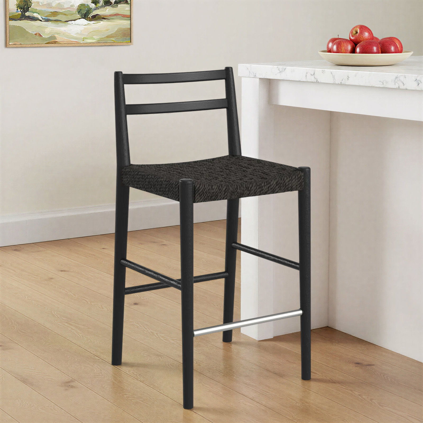 Derrek 26" Bar Stool, Black
