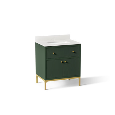 Calpa Bathroom Vanity Cabinet With Sink And Quartz Top