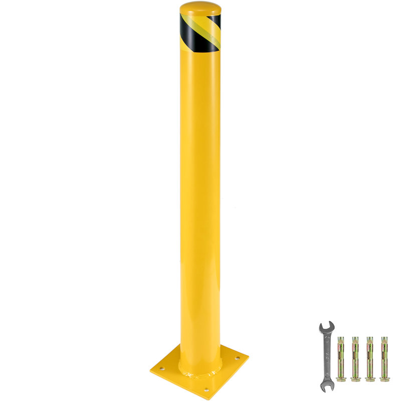 Safety Bollard Steel Bollard Barrier, 36" H x 7.9" W x 4.5" D