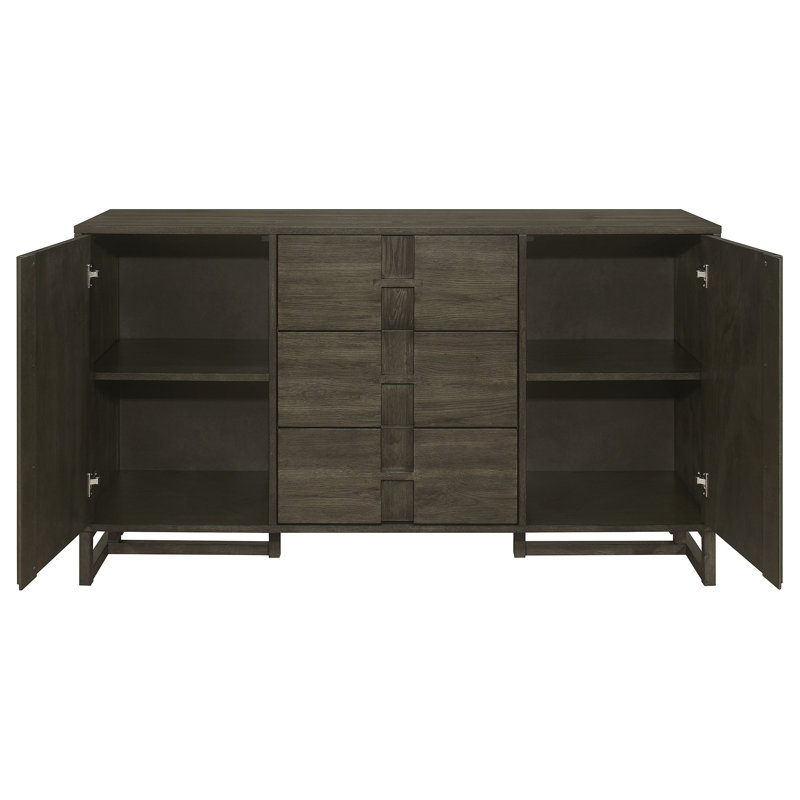 Arnetha 3-drawer Storage Dining Sideboard Buffet Dark Grey