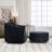 Upholstered  Swivel Barrel Armchair With Ottoman-48643585