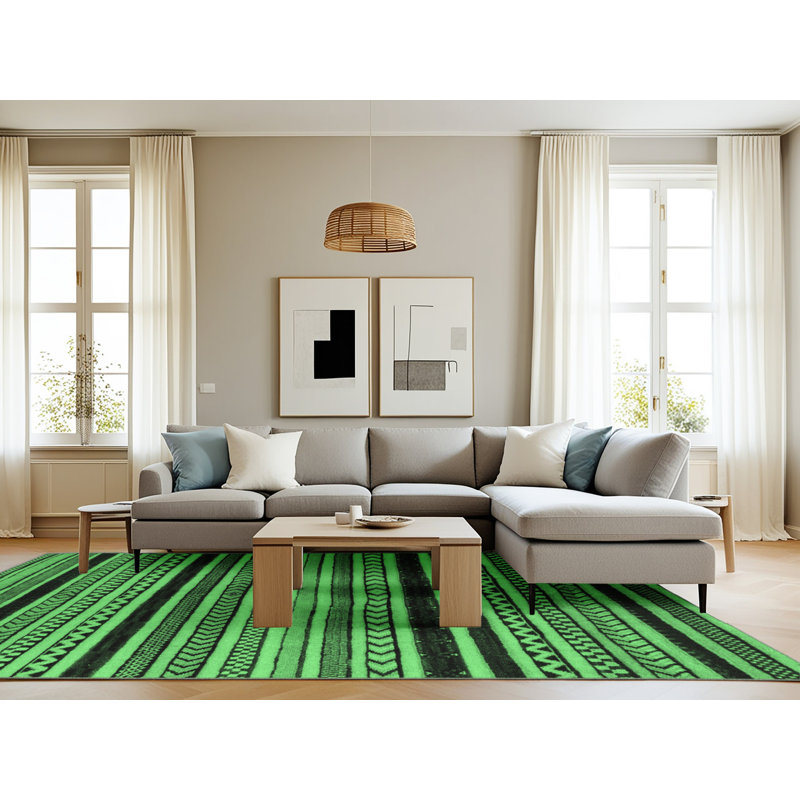 Kealsey Washable Geometric Indoor Rug, Rectangle 8' x 10'