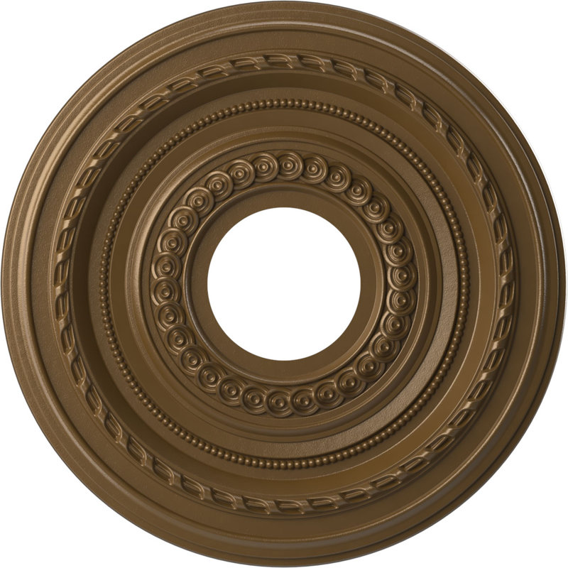 Médaillon Cole en PVC thermoformé pour plafond, Bronze champagne métallique, H 13 po x l 13 po x P 0,75 po