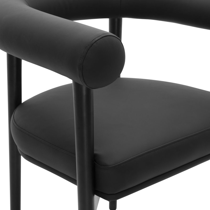 Chaise en cuir Spara, Noir, Noir