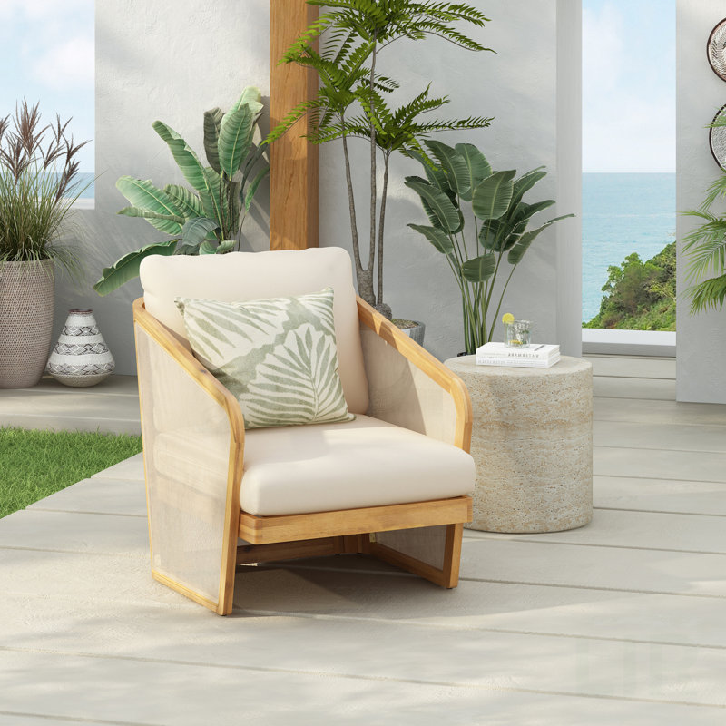Fauteuil club Royal Wood Textilene, fauteuil