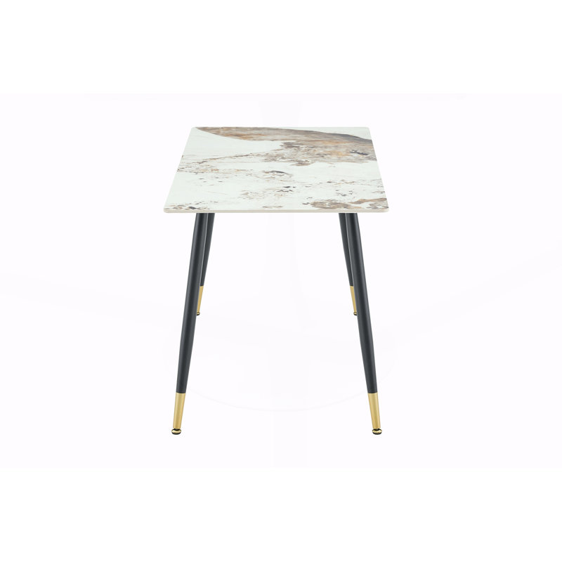 Table de salle à manger moderne, Light beige / Black
