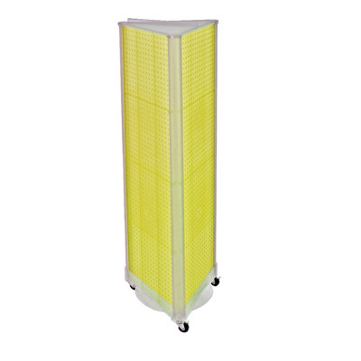 Three-Sided Pegboard Tower Floor Display on Wheeled Base. Panel Size: 16"W x 60"H