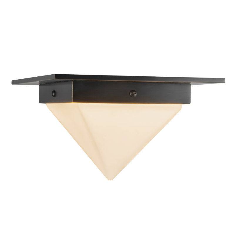 Mineral 8-in Brass Flush Mount, Oil Rubbed Bronze, Opal Glass