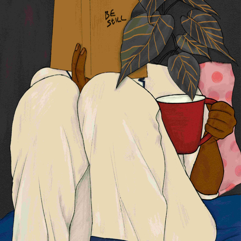 Repos reposant II - peinture sur toile tendue, H 20 po x l 20 po