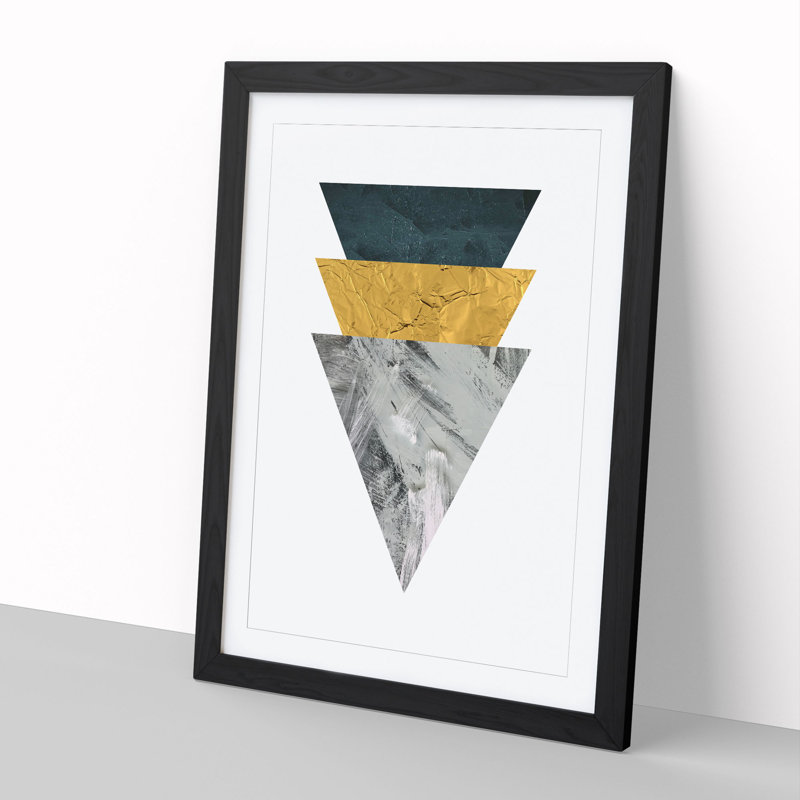 Textured Shapes No.2 - Picture Frame Graphic Art, Black Framed, 36cm H x 27cm W x 2cm D