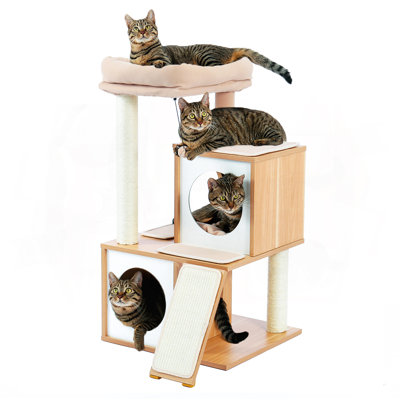 35-Inch Wooden Medium Cat Tree House
