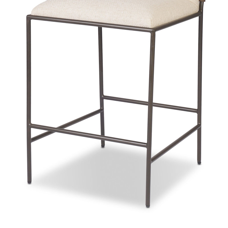 Rachael Upholstered Bar Stool with Metal Frame, Alcala Wheat, Counter Stool (27” Seat Height)
