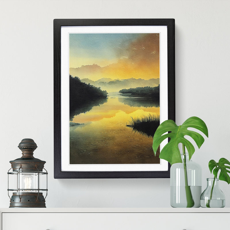 Watercolour Pond Vol.1 - Picture Frame Print, Black, 64cm H x 46cm W x 2cm D