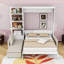 Grand lit escamotable en bois avec canapé et tablettes-1042272592