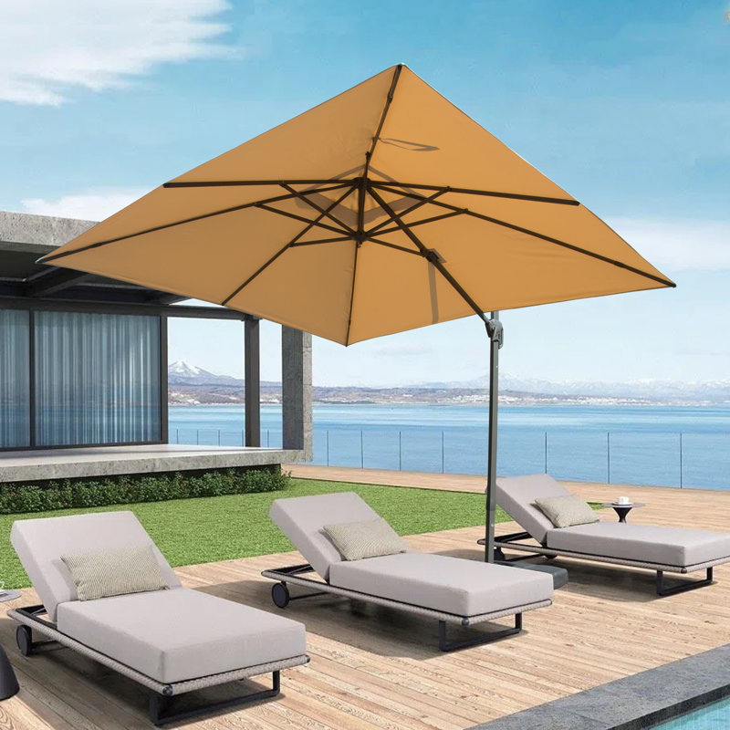 Parasol en porte-à-faux Shellise, 11,48 pi x 8,86 pi, Beige