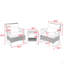 Ensemble de chaises berçantes en rotin 3 pièces