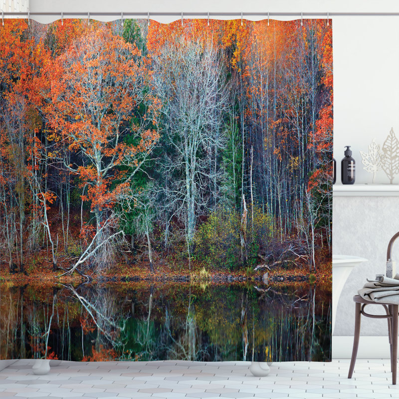 Shower Curtain with Hooks Included, 70"H x 69"W