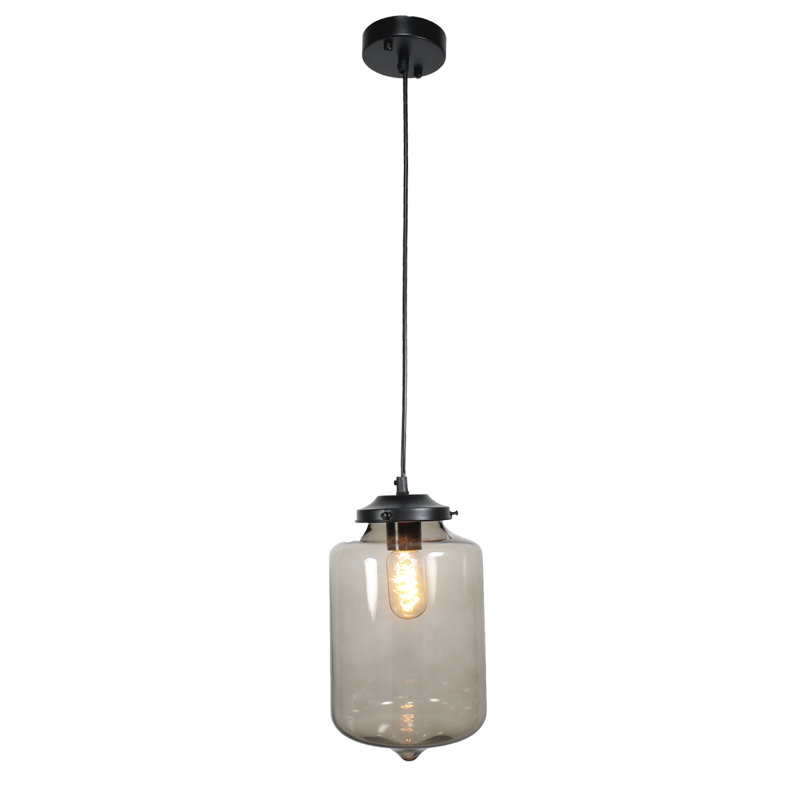 Rudloff 1 - Light Black Cylinder Pendant, White